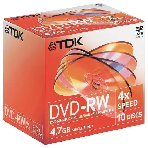 TDK DVD-RW X10-PACK 4.7GB PACK Jewel Case